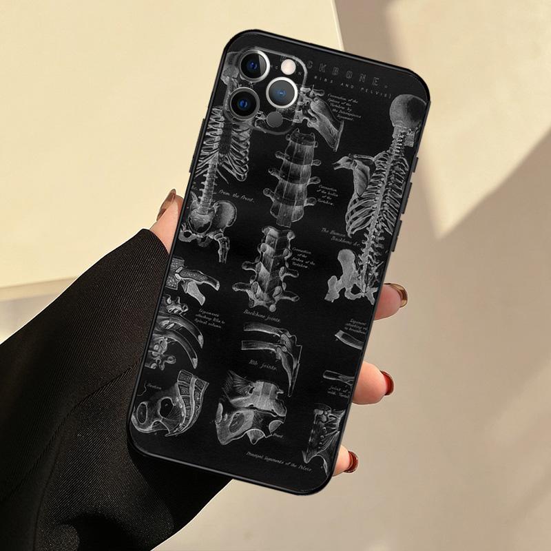 

Медицинский чехол для телефона с анатомией человека для iPhone 11 12 13 Pro Max 13 Mini X XR XS Max 7 8 Plus, силиконовая задняя крышка iPhone 12 Pro