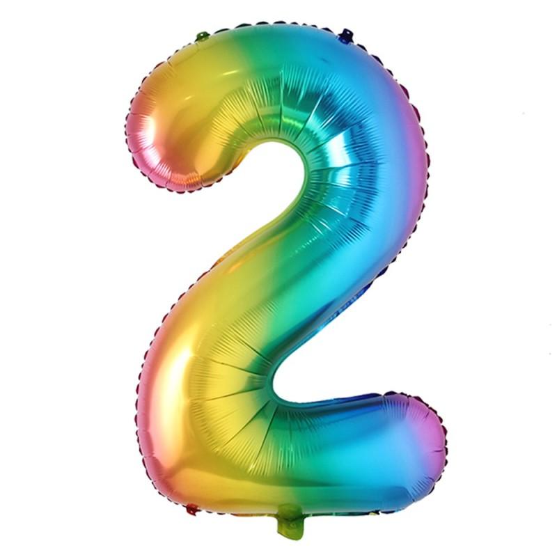 40inch Big Rainbow Foil Birthday Balloon Helium Number Balloons Happy Birthday Party Decorations