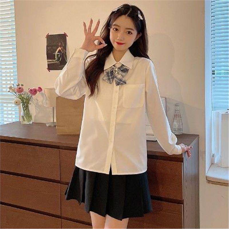 Original Short Sleeve White JK Uniform Shirt with Pointed Collar