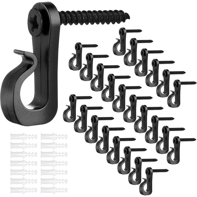 5/10/20/40/80 Pezzi Ganci a Vite Tipo Q per Luci a Stringa da Esterno Clip per Fili LED Parete del Patio Appendere per Decorazioni Festa di Capodanno