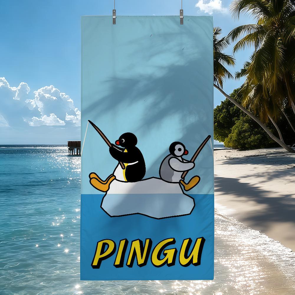 

Cartoon P-Pingu funny meme Towel Quick Drying Beach Towels Are Suitable For Swimming Pools Camping Yoga And The Gym W40*H60(CM)