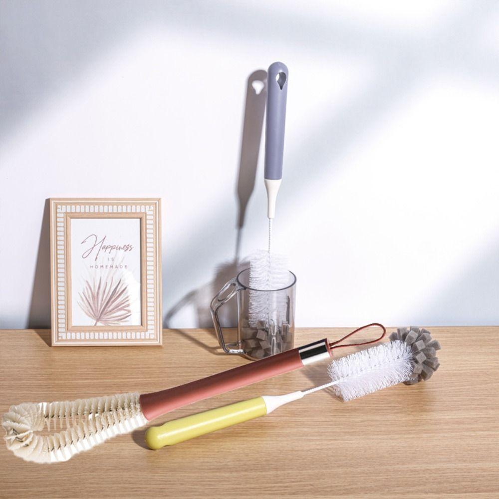Portable Milk Bottle Brush Multi-functional Cup Scrubber Convenient Glass Cup Washing Brush  Home