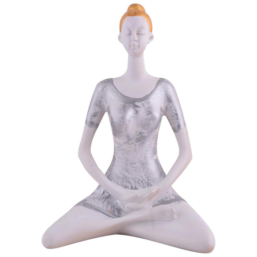 Yoga Lady Home & Office Decor Resin Fantasy Showpiece ,Multicolor