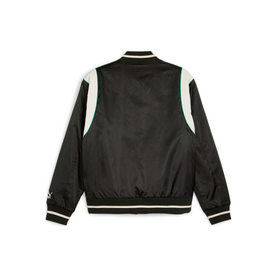 Puma Letter Single Button Casual Sports Long Sleeve Baseball Jacket Unisex Jackets Black 626147-01