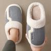 Home Cotton Slippers Winter Thick Bottom Warm Non-slip Home Indoor Household Couple Winter Wool Slippers Large Size
