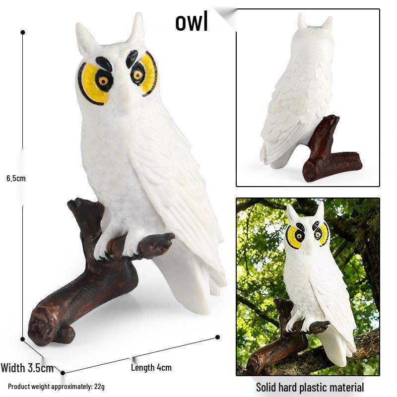 Children's Animal Simulation Toy Set: Eagle, Falcon, Secretary Bird, Owl Figurines