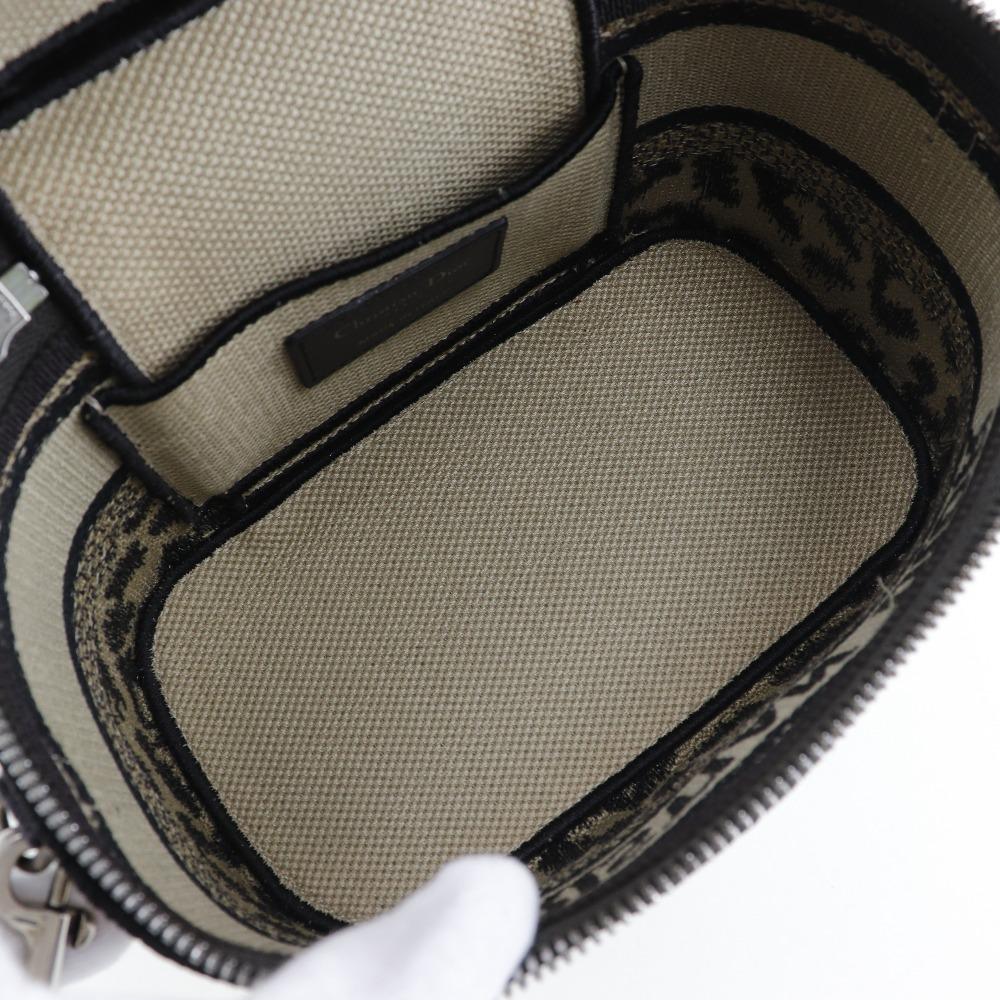 Dior Vanity Handbag 2WAYShoulder Leopard Beige Canvas Women Used