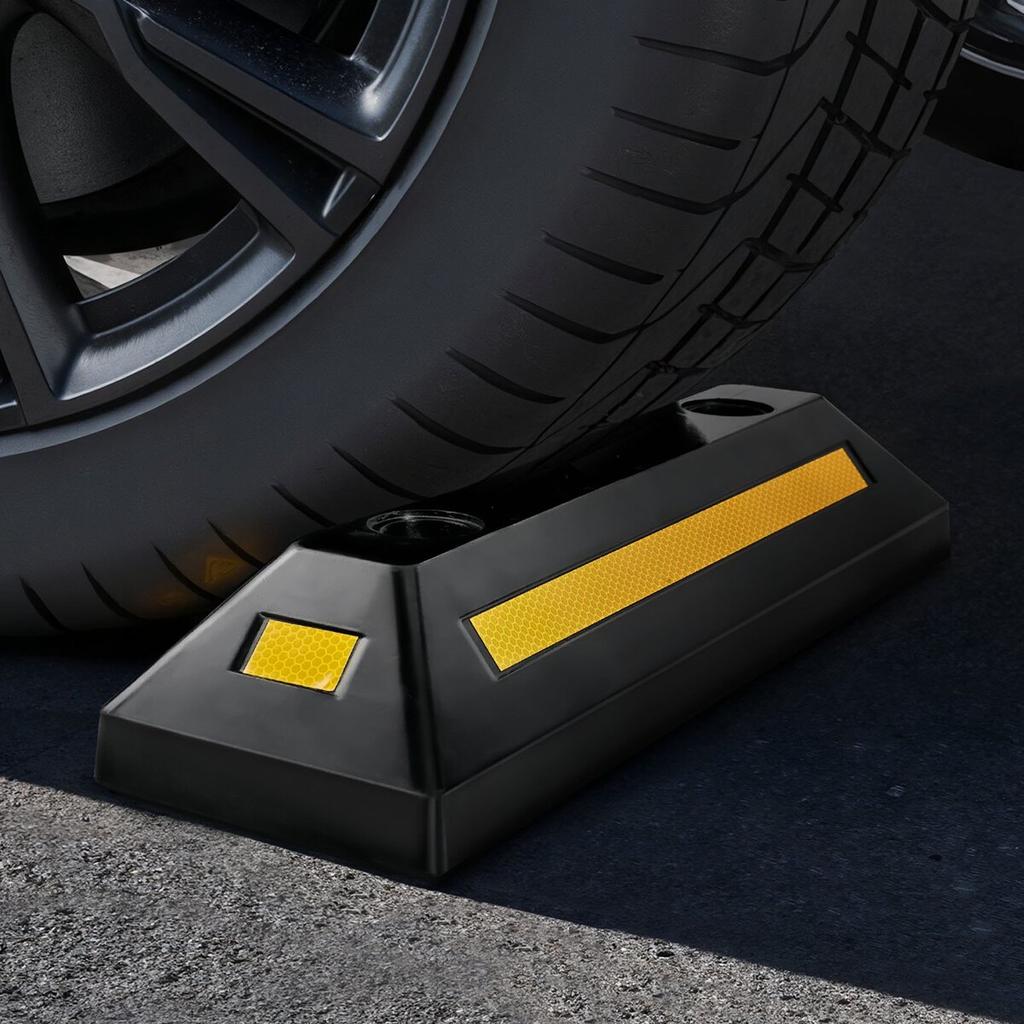 Parking Stopper, 548 Mm 2 Pcs Heavy Duty Parking Aid for Garage, Rubber Curb Garage Floor Stopper with Reflective Strips, Aid Gadgets for Cars Vans