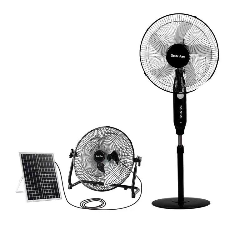 16-Inch Rechargeable Solar Floor Fan with Light for Outdoor Camping