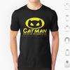 Catman T-Shirt 6XL Baumwolle Cooles Shirt Catman KatzenbärteundKatzen Kätzchen Niedlich Retro Superheld Katzenmann Katzenvater Katzen Papa Katzenkerl Vintage