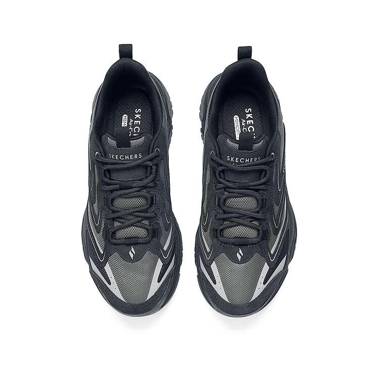 Skechers Street Moonlight Shoes Comfortable Versatile Low-Top Dad Shoes Men sneakers Black Gray 183197-BKGY