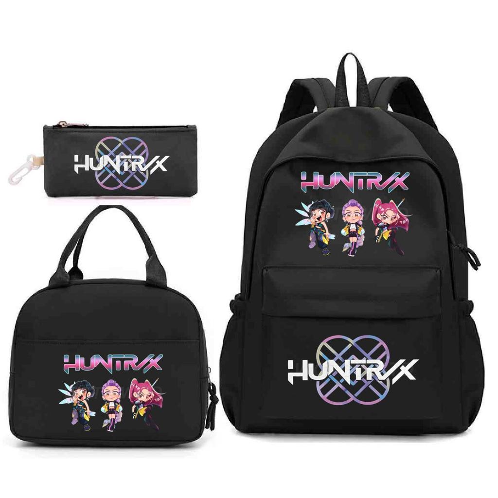 Anime Cartoon Peripheral Three-Piece Set, School Bag, Primary And Secondary School Student Backpack, College Meal Bag, Casual Pencil Bag