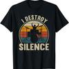 Vintage Drums Player I Destroy Silence Drummer T Shirt