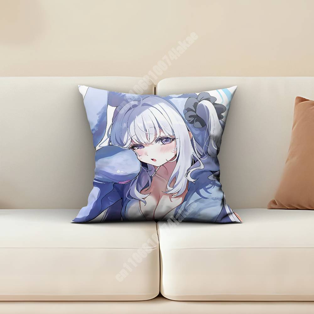 Blue Archive Tsukiyuki Miyako Pillow Cover Sofa Couch Cushion Case Home Living Room Decoration