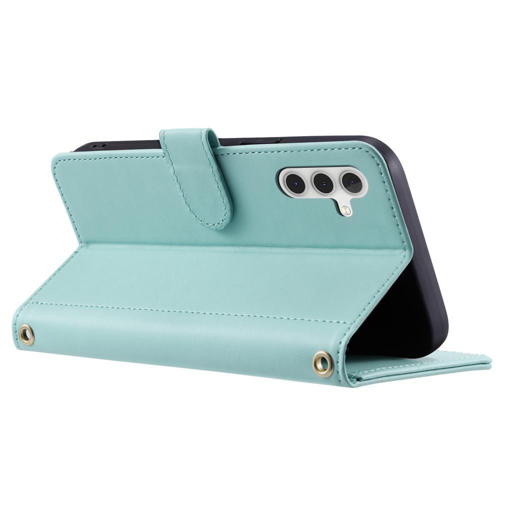 For Samsung Galaxy A54 5G Leather Case with Straps Wallet Rhombus Grid Phone Cover