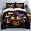 Colorful Drum Set For Musicians Multiple Sizes Kid'S And Adults' Bedroom Exquisite 3Pc Bedding Set, Gift
