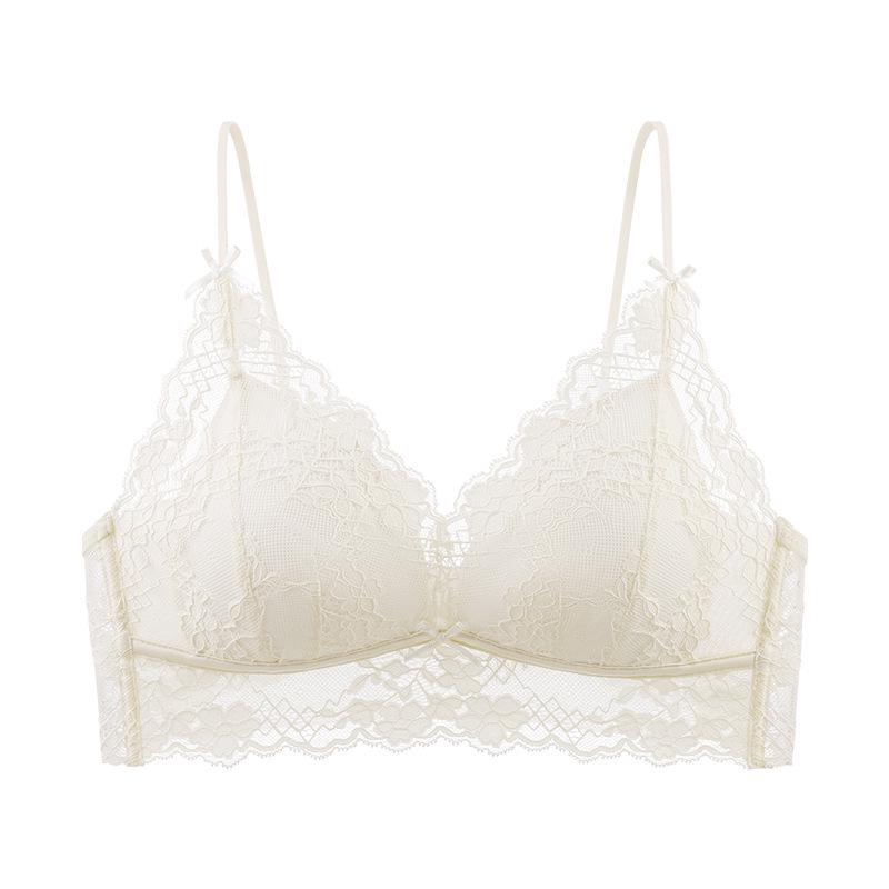 Bequemer French Lace Dreieckskörbchen Bügelloser Ultra-Dünner BH für Große Oberweite, Schafft ein Kleineres Brustbild