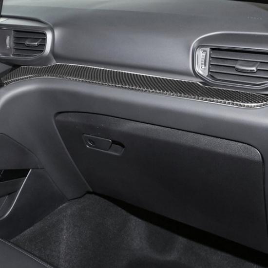 2Pcs Carbon Fiber Interior Passenger Side Dashboard Cover Trim For Ford Explorer