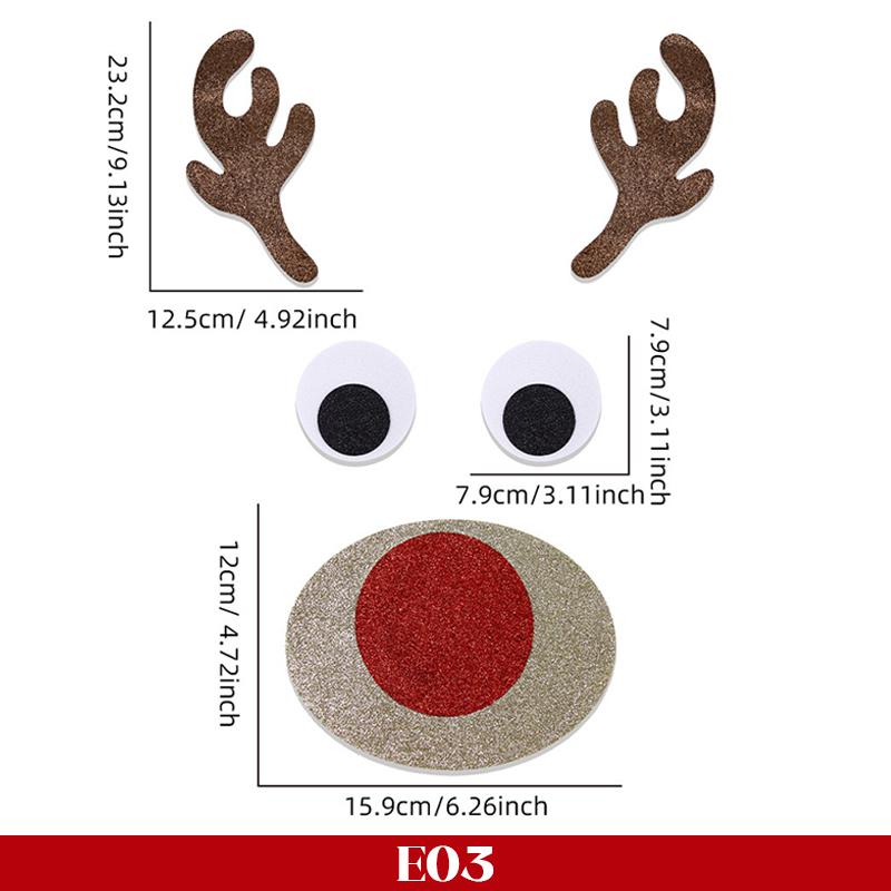 Christmas Door Window Stickers Felt Cloth Cartoon Snowman Santa Claus Elk Wall Sticker for Winter Xmas Noel Happy New Year Decor