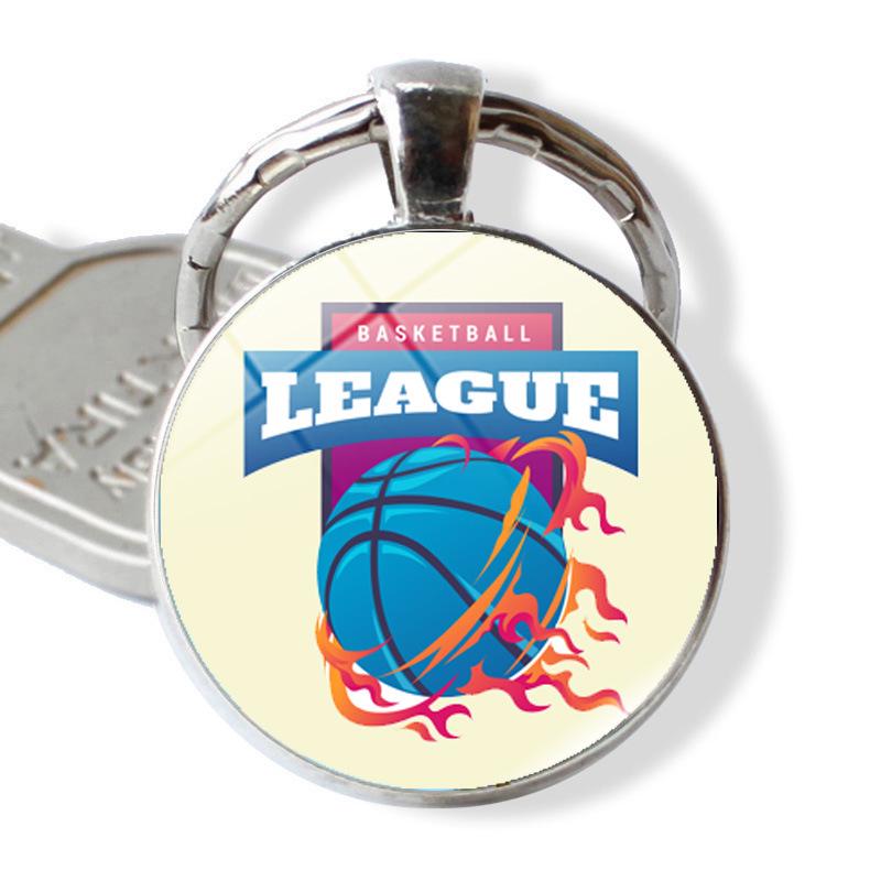 Basketball Layup Lover Keychain - Glass-Embossed Sports Gift