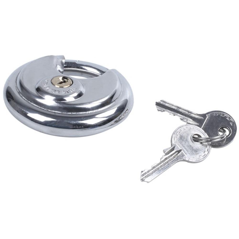 AT21-2Pcs Heavy Duty Outdoor Security Padlock 70Mm Sheds Garage Gate Keyed Padlock, Stainless Steel Discus Lock