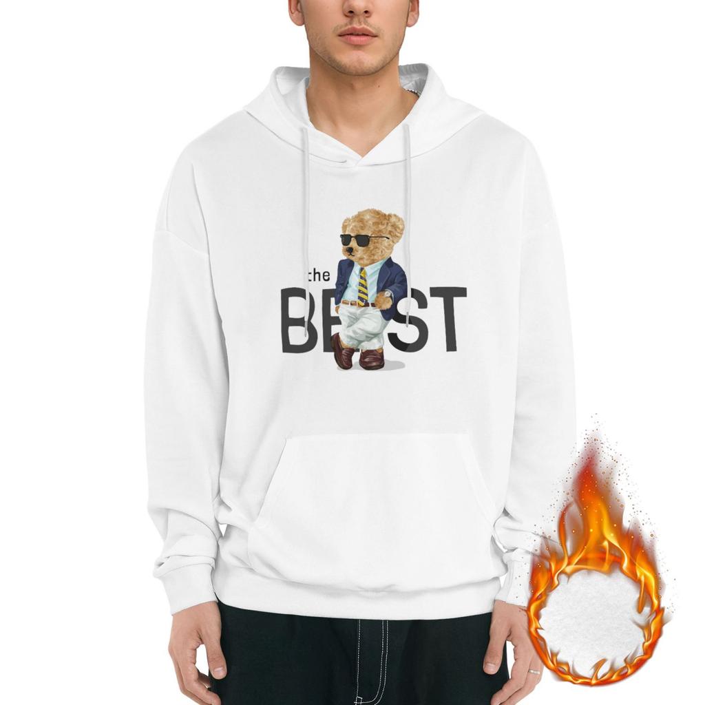 1 Pack Men’s Warm Lined Hoodie Soft Fleece Pullover Hooded Sweatshirt Winter Streetwear Comfortable Daily Fit M-3XL