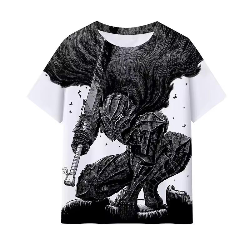 Anime Berserk T Shirt 3D Print Men Hip Hop T-shirts Summer Round Neck Short Sleeve Tops Harajuku Tees Man Clothing
