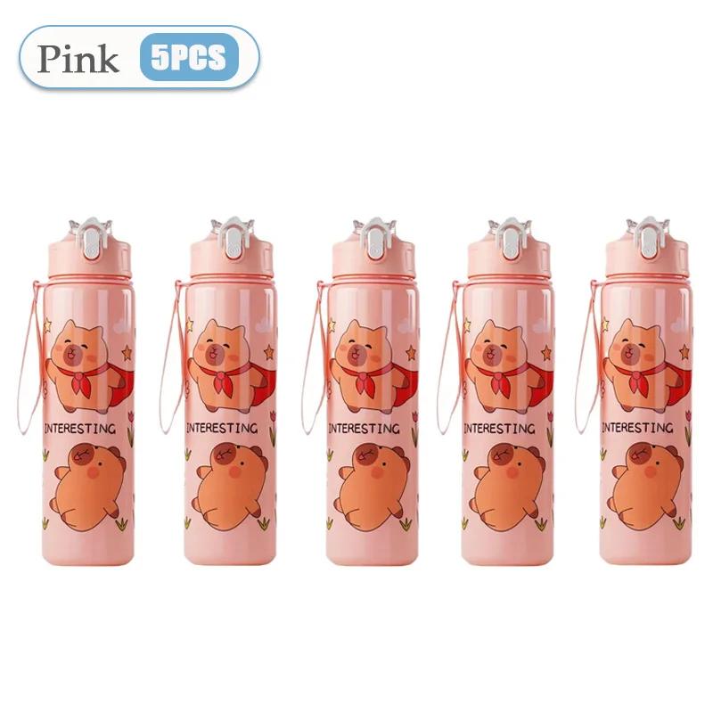 750ml Capybara Cute Water Cup with Straw & Handle Sports Water Bottle Large Capacity Travel Water Cup for Fitness Sports
