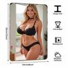 Elegant Push Up Lace Lingerie Set Women Black Bra  Thong with Necklace