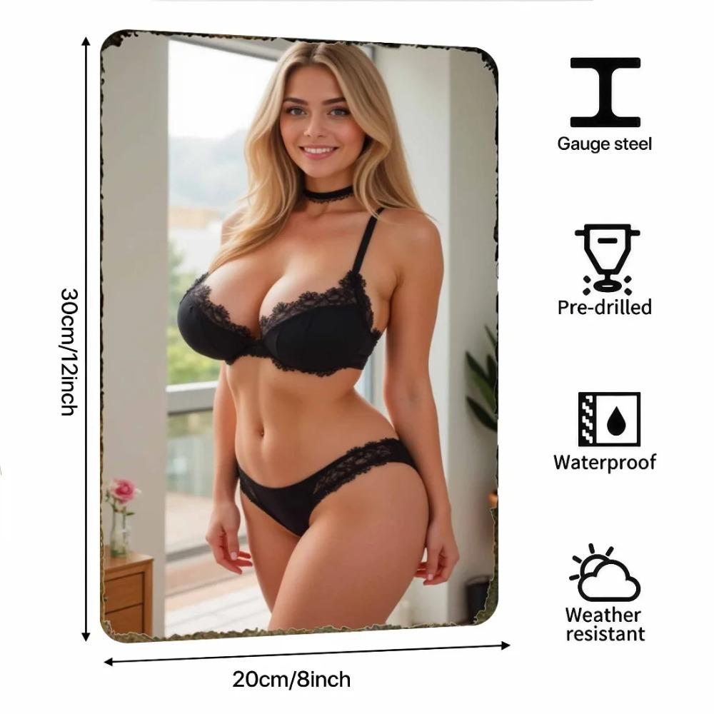 Elegant Push Up Lace Lingerie Set Women Black Bra  Thong with Necklace