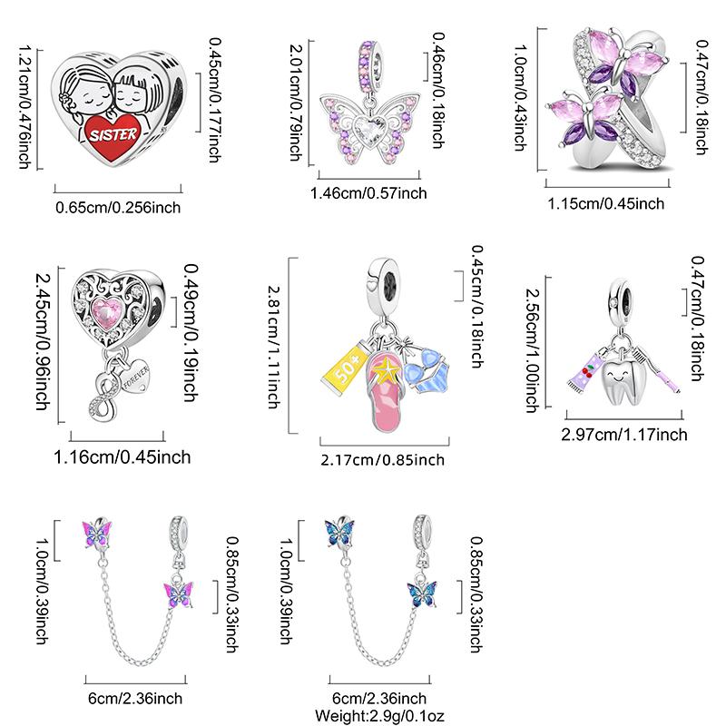 Copper Rose Unlimited Butterfly Charms Beads Fit Original Pan Bracelet Bangle Diy Jewelry For Women Gifts