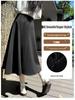 2025 New College Style Black A-Line Wool Skirt - Autumn/Winter Pear-Shaped Exclusive