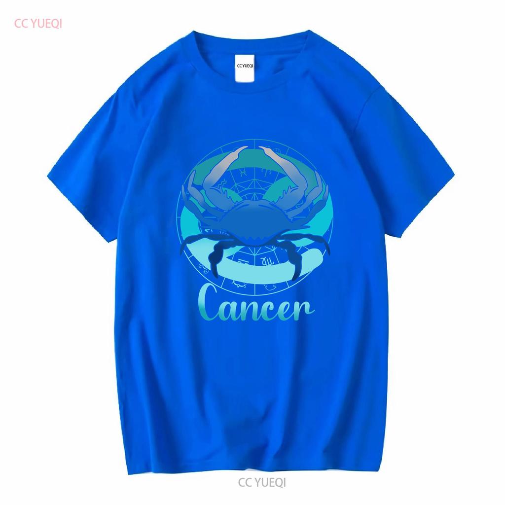 Cancer Astrology Zodiac Horoscope Sign T Shirt Long Or Short Sleeves Vintage Washed Stylish Versatile Streetwear Homme
