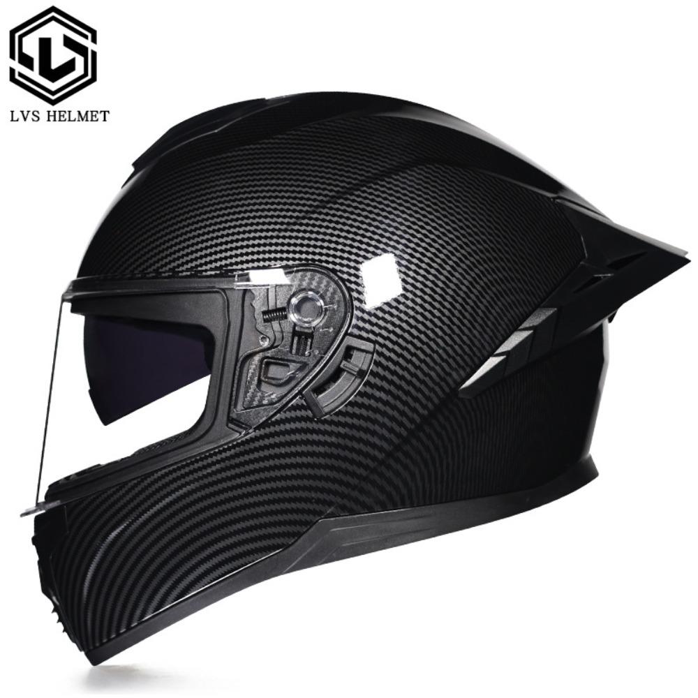 DOT Full Helmet Double Mirror Helmet Men's Four-season Universal Hard Hat Female Knight Locomotive Double Lens