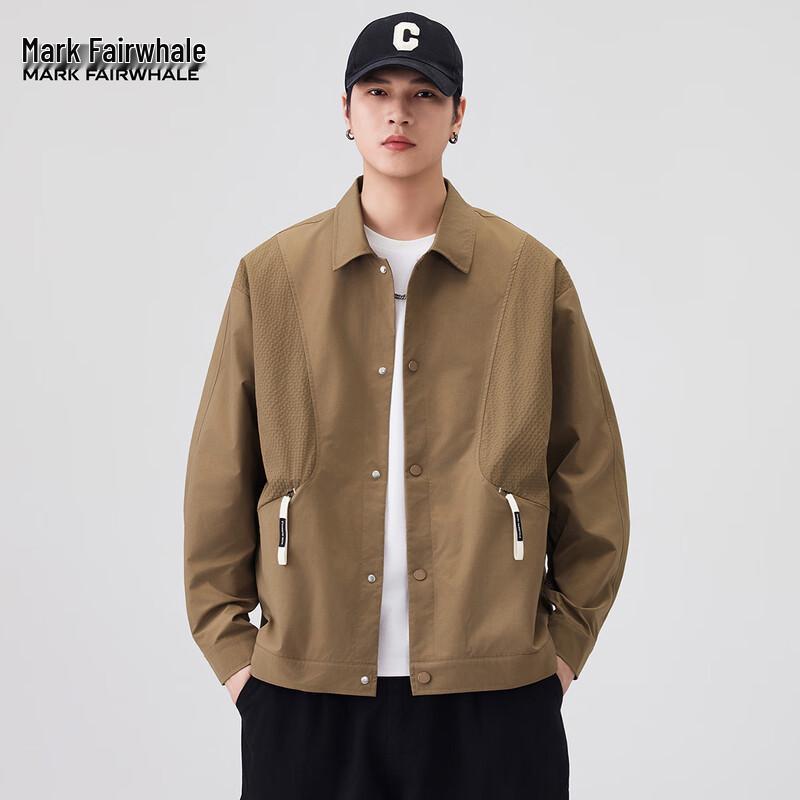 Mark Fairwhale Men's Casual Loose Fit Long Sleeve Lapel Shirt