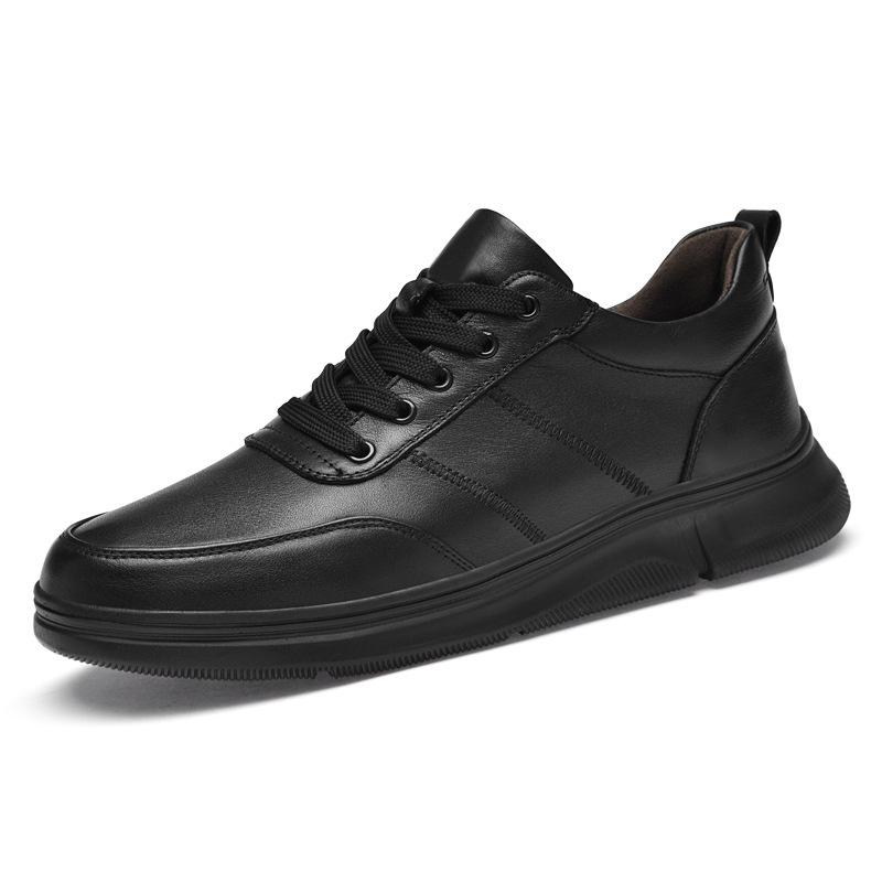Men's shoes 2025 summer new men's high-end Korean version of versatile trendy shoes outdoor waterproof leather casual sports shoes