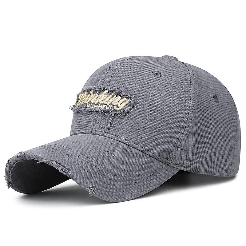 ZHENYUEQI Spring Embroidered Distressed Cotton Baseball Cap