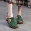 Summer New Genuine Leather Patchwork Hollow Out Pig Nose Sandals Women Flat Velcro Strap Roman Style Mules