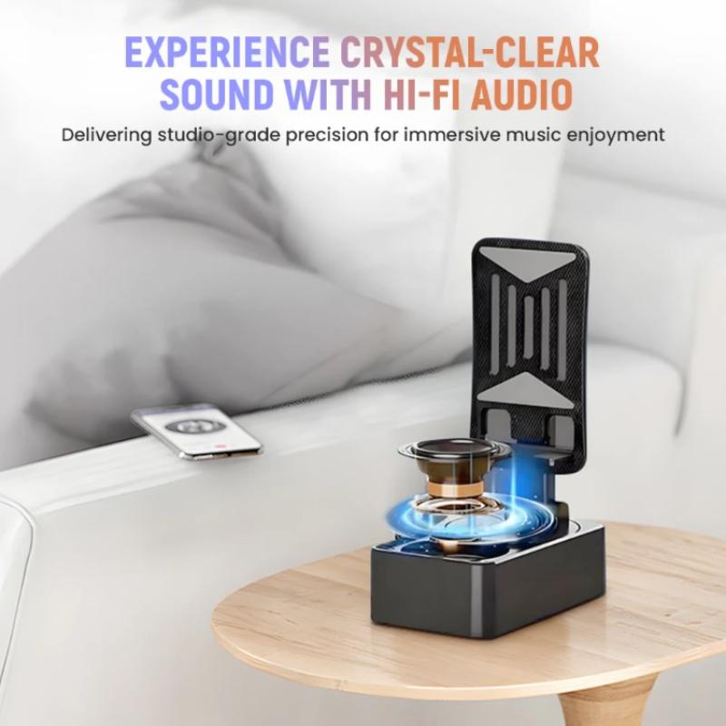 Altoparlante Bluetooth con Supporto per Telefono 5 in 1 Supporto per Cellulare Base Supporto Rotante a 360° Power Bank da 5000mAh