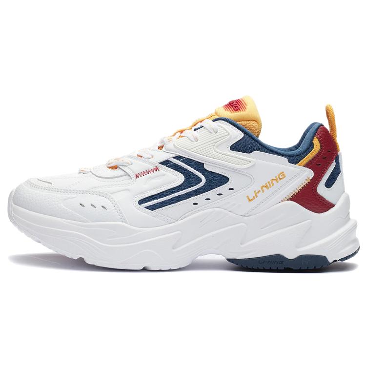 New LiNing Shock Absorbers Low Top Running Shoes Men's White Blue AGCR331-4