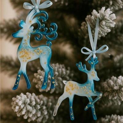1 Piece Christmas Holiday Ornament Reindeer Snowflake Resin Waterproof Easy Install Suitable Various Themes Decors