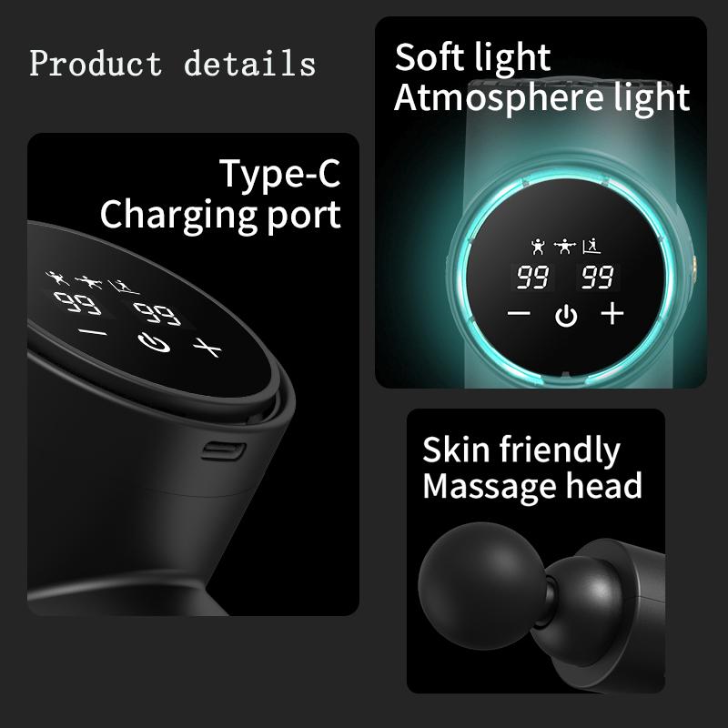 1 Massage Gun, 8 Massage Heads, 3 Tapping Modes, Deep Tissue Muscle Handheld Impact Massager for Body, Back, and Neck Massage