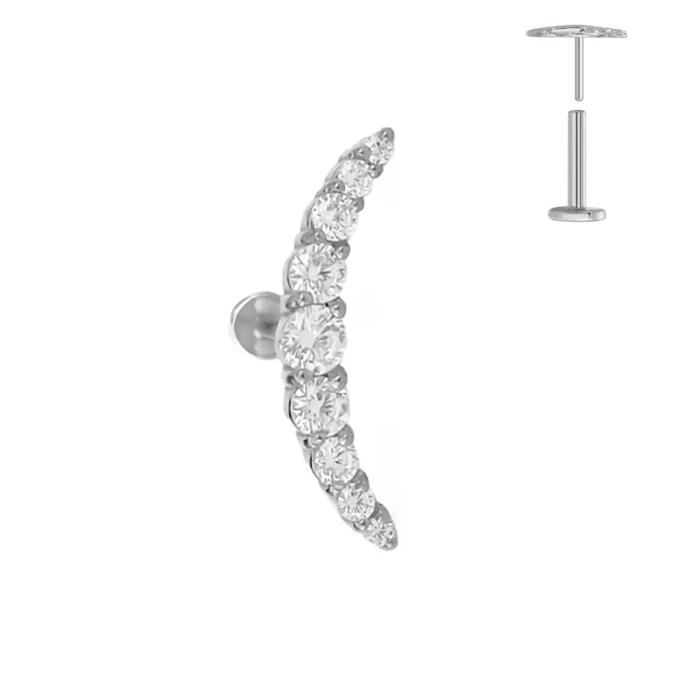 ASTM F136 G23 Titanium Leaf Branch Push In Threadless Labret Piercing 16/18/20G Earring Stud Cartilage Body Jewelry