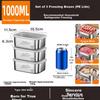 Sansige® 316L Stainless Steel Food Storage Container, Food Grade Refrigerator Fruit Box, Freezer Safe, 1000ml, Pack of 3 W373512