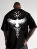 Oversized Angel Wings Butterfly Graphic T Shirts for Unisex Vintage Black White Wing Print Short Sleeve Tee Casual Streetwear