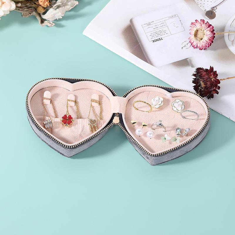 New portable velvet jewelry box, travel jewelry ring necklace, earrings, earrings, jewelry storage box wholesale