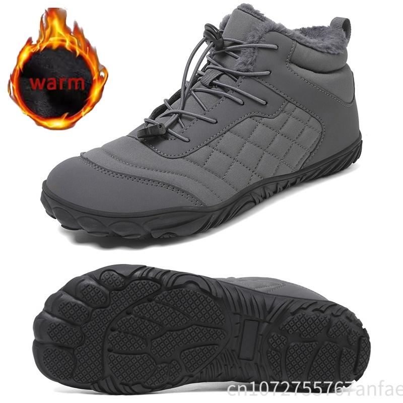 Winter Men's Women's Warm Snow Boots Waterproof Anti Slip Outdoor Hiking Boots Casual Winter Booties Plush Warm Cotton Boots