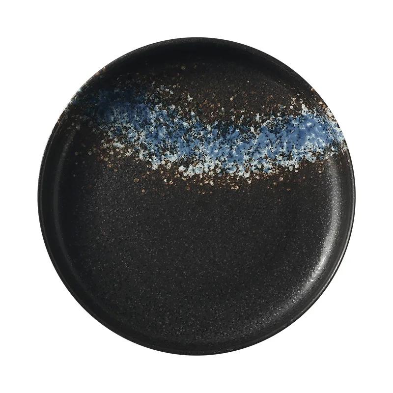 

Японская керамическая круглая тарелка для западной еды, домашняя глубокая тарелка для салата, тарелка для суповых овощей, 8 дюймов