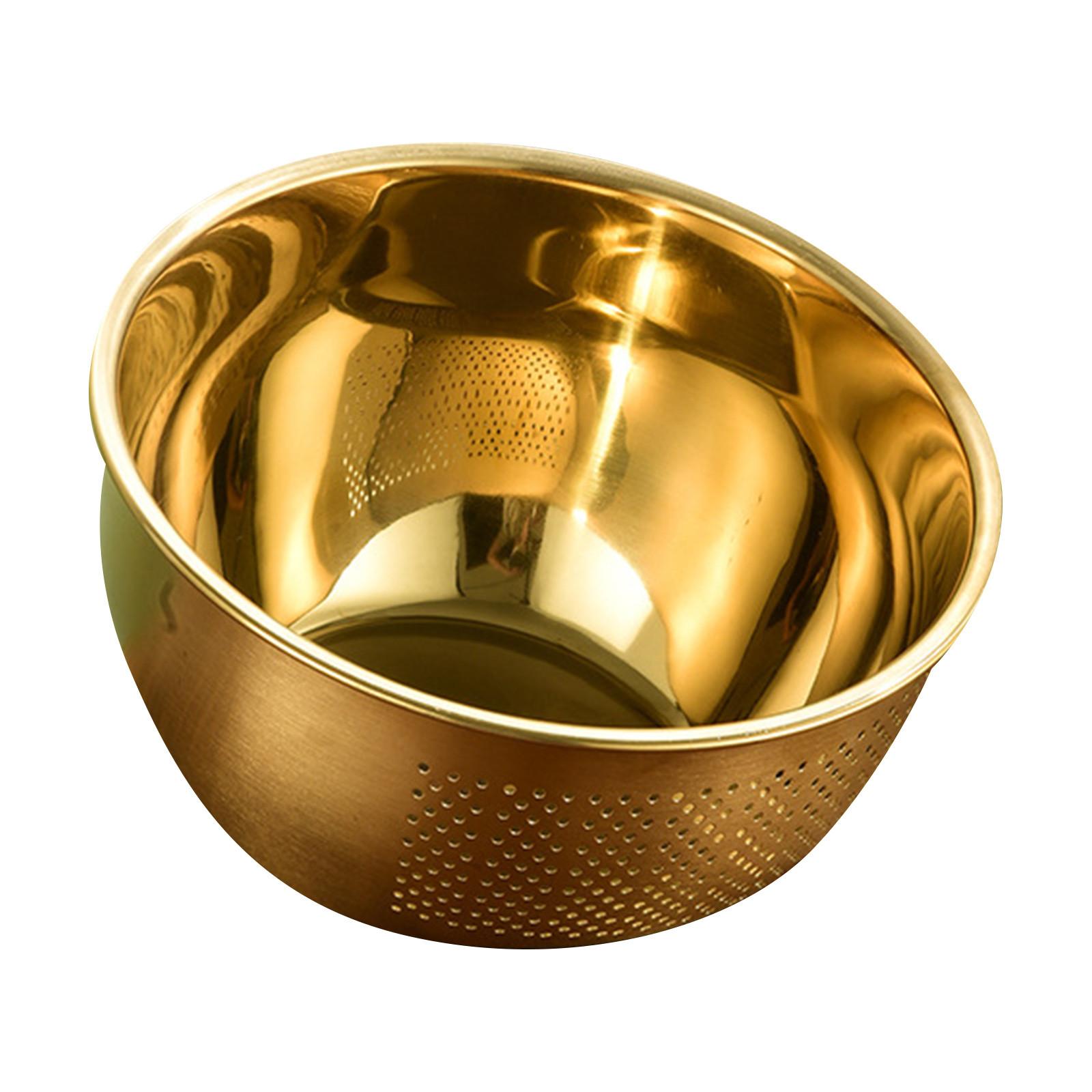 

Сито для мытья риса из нержавеющей стали, креативная наклонная миска, бытовая кухня, корзина для мытья риса и овощей One Size золотой