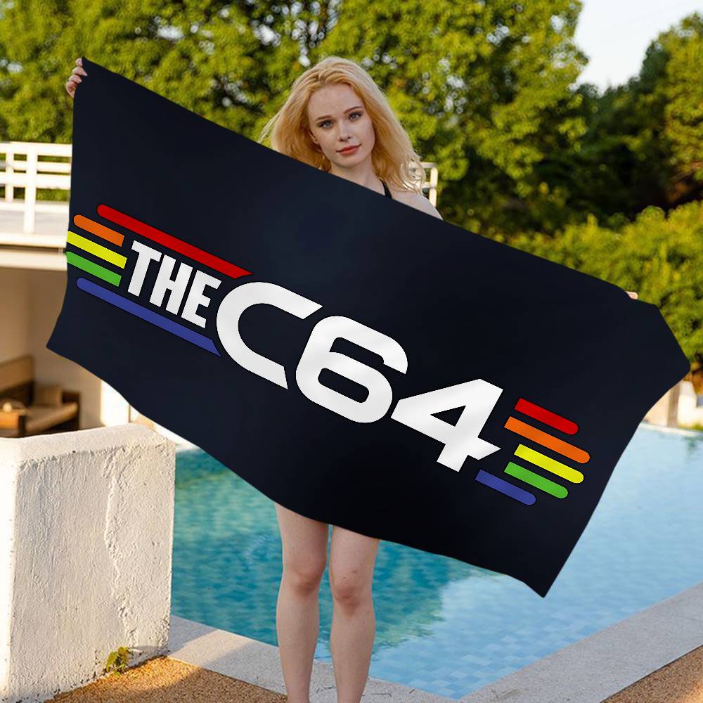 C-Commodore 64 Logo Beach Towel Colorful Bath Towels For Girl Microfiber Quick Dry Custom Sand Free Beach Yoga Spa Gym Pool